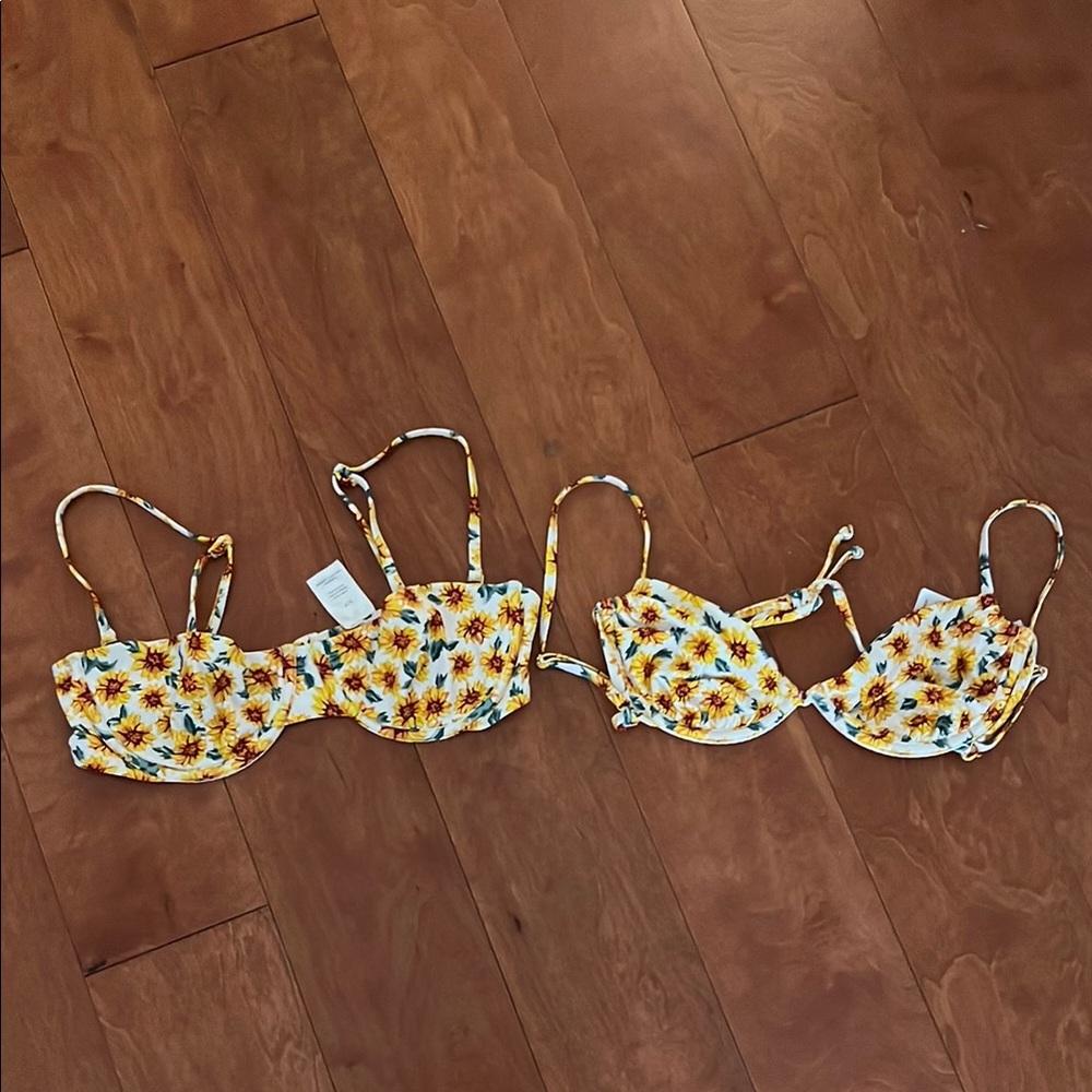 WeWoreWhat Yellow and Orange Bikini Swimwear